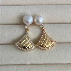 Pearl Drop Earrings, Freshwater Pearl, Gold Filled, Elegant Mother’s Day Gift